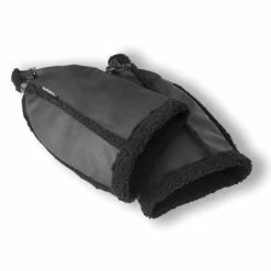 Manchons Basil Noirs En Cuir Végétal Sur Guidon Vélo