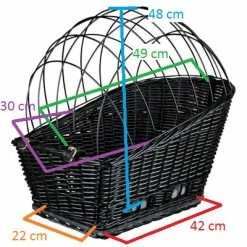 Panier Arrière En Osier Pour Chien Sur Porte Bagage Vélo -Trixie -Remorques vélo Soldes panier arriere en osier pour chien sur porte bagage velo trixie full 4