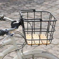 Panier Avant Pour Vélo Avec Socle En Bois Z Front Zefal -Remorques vélo Soldes panier velo avant bois zefal 6