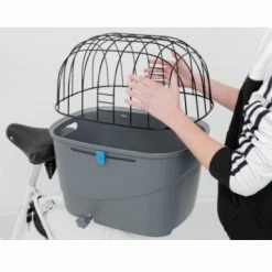 Panier Vélo Chien Amovible Avec Cage Sur Porte-bagages Trixie -Remorques vélo Soldes panier velo chien amovible avec cage sur porte bagages trixie full 4