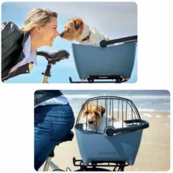 Panier Vélo Pour Chien Bleu Tendance Basil Buddy -Remorques vélo Soldes panier velo pour chien bleu tendance basil buddy full 5