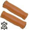 VELO Poignées De Guidon Vélo En Cuir Véritable Marron 2 VELO Poignées De Guidon Vélo En Cuir Véritable Marron -Remorques vélo Soldes poignees de guidon velo en cuir veritable marron full
