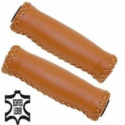 VELO Poignées De Guidon Vélo En Cuir Véritable Marron