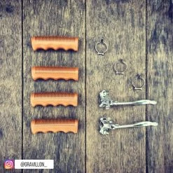 Brandless Poignées De Vélo Vintage Caramel Avec Creux 110 Mm -Remorques vélo Soldes poignees vintage velo gravillon