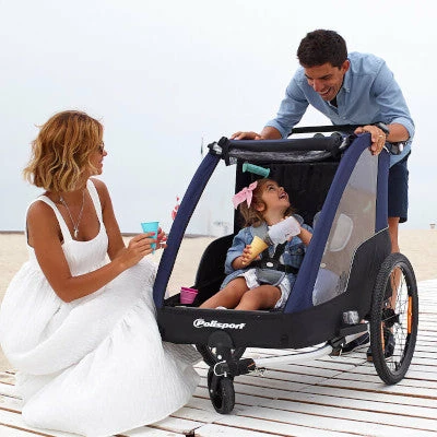 Remorque Vélo Enfant 2 Places Pliable Avec Suspension Polisport 7 Remorque Vélo Enfant 2 Places Pliable Avec Suspension Polisport – Image 5