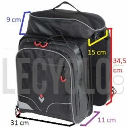 Sacoche Pont Arrière 3 Compartiments Hapo-G -Remorques vélo Soldes sacoche pont arriere 3 compartiments hapo g full 4