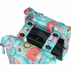 Sacoche Vélo Double Porte-bagage Amovible MIK Bleu Bloom Basil -Remorques vélo Soldes sacoche velo double porte bagage amovible mik bleu bloom basil full 3