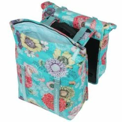 Sacoche Vélo Double Porte-bagage Amovible MIK Bleu Bloom Basil -Remorques vélo Soldes sacoche velo double porte bagage amovible mik bleu bloom basil full 4