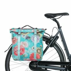 Sacoche Vélo Double Porte-bagage Amovible MIK Bleu Bloom Basil -Remorques vélo Soldes sacoche velo double porte bagage amovible mik bleu bloom basil full 5