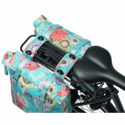 Sacoche Vélo Double Porte-bagage Amovible MIK Bleu Bloom Basil -Remorques vélo Soldes sacoche velo double porte bagage amovible mik bleu bloom basil full 6